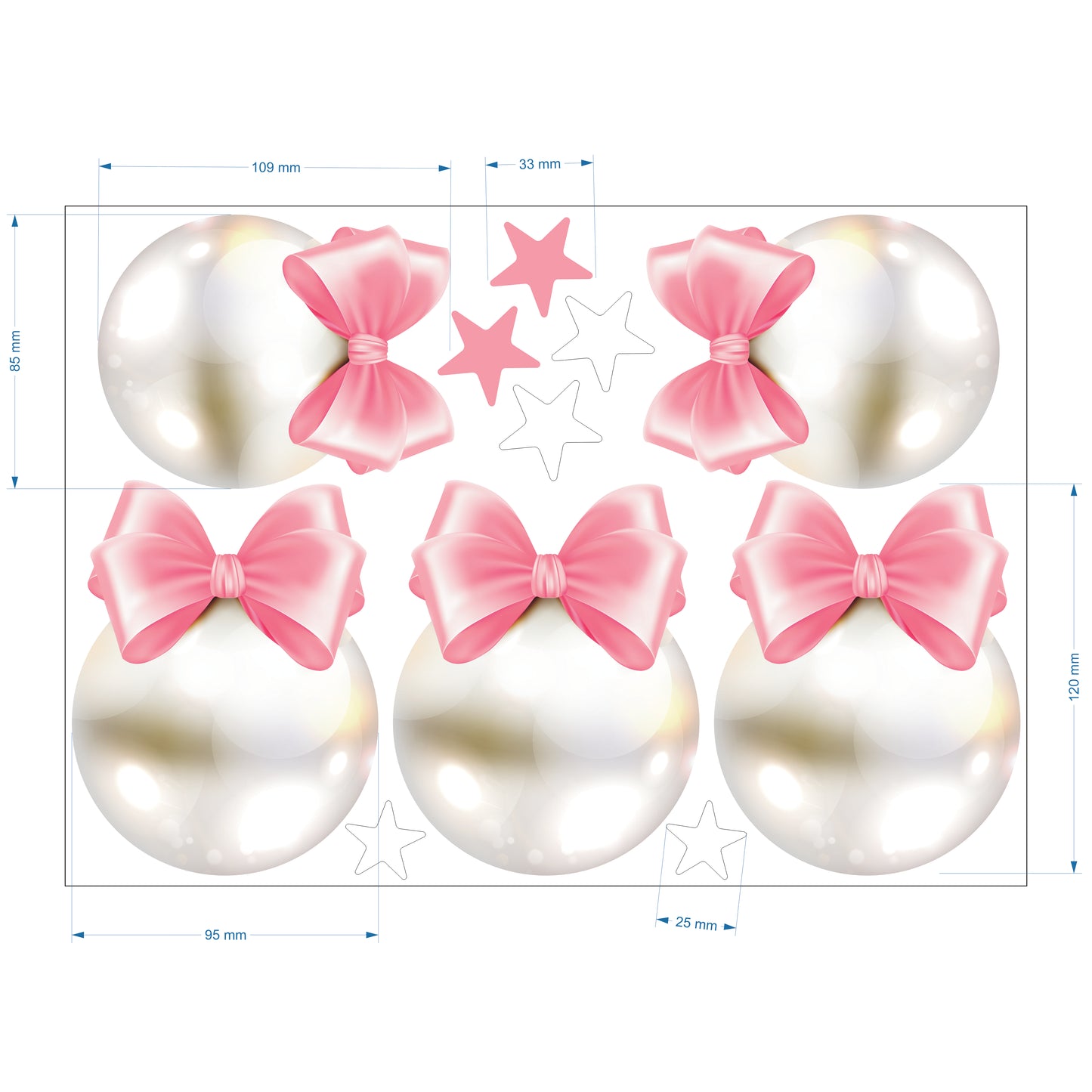 Christmas Sign Writing Kit - Pearls with Pink Bows