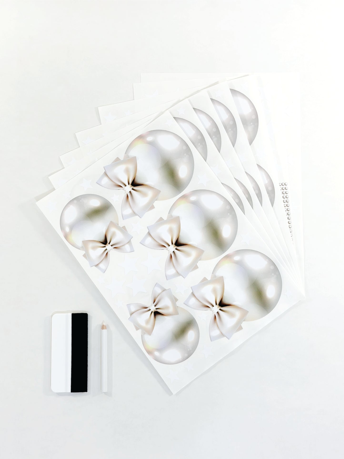 Christmas Sign Writing Kit - Pearl with bows